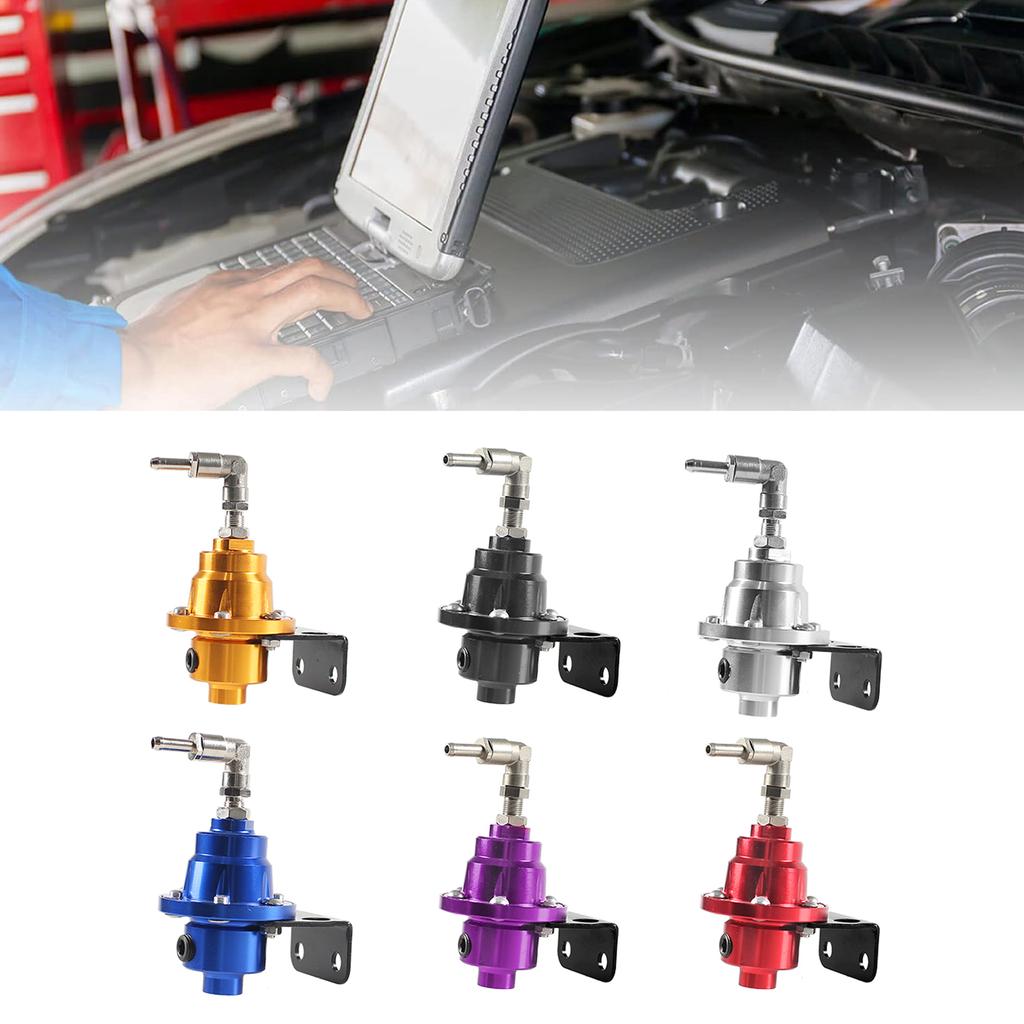 Justerbar drivstofftrykksregulator med målersett 7 farger Aluminium Bilombygging Drivstoff Superlader Universell