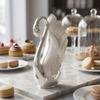 Schwan Löffelhalter Metallisches Finish Schwan Dessertlöffel Organizer Besteckset Strass Tischgeschirr Geschenkidee für Tischdekoration