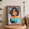 Disney DIY Princess Jasmine Oil Painting Art Painting Kit Home Wall Decor Handmade Gift Beautiful Anime Portrait Decorative Craft