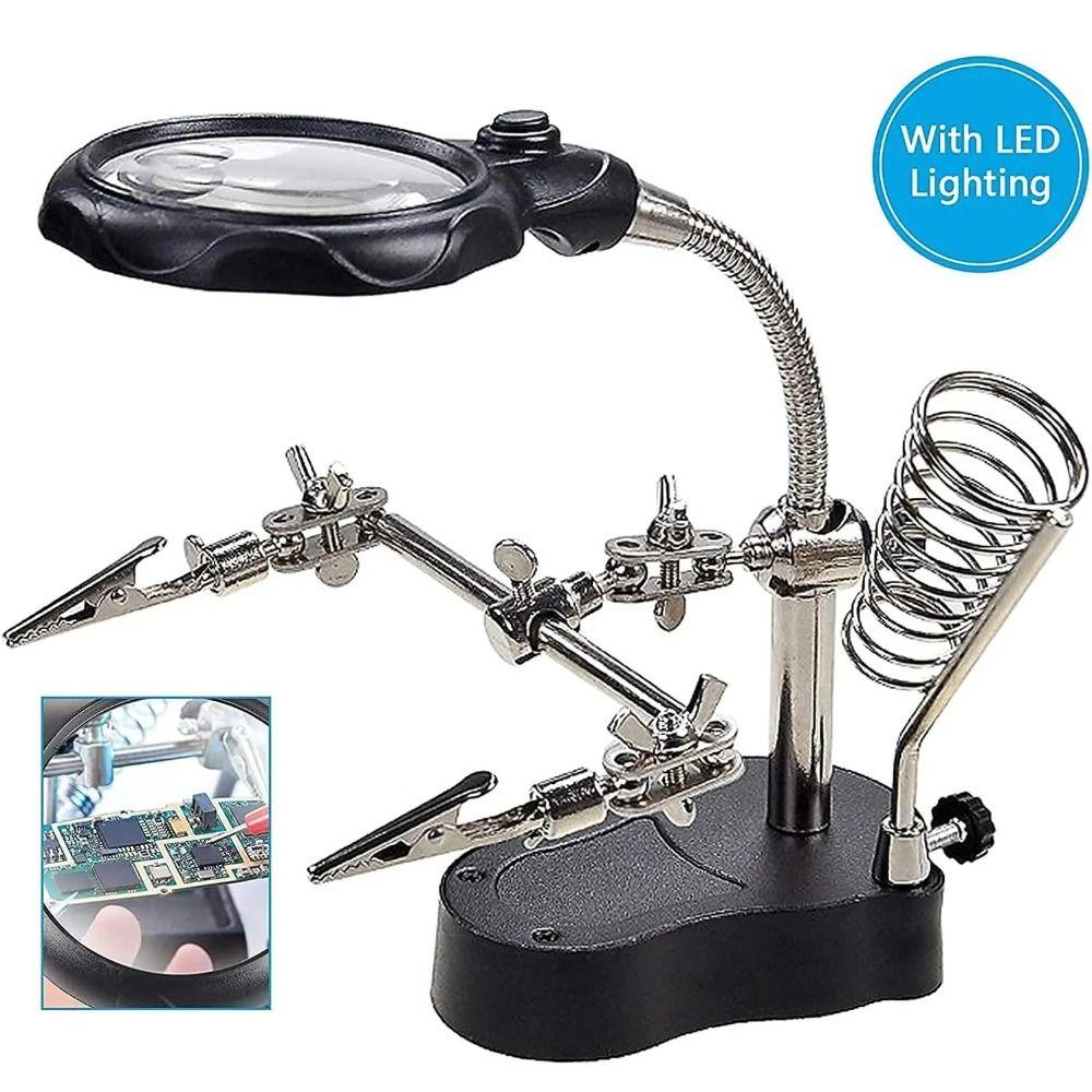 Adjustable Desktop Magnifying Glass 3.5X 12X Soldering Magnifier DIY Projects
