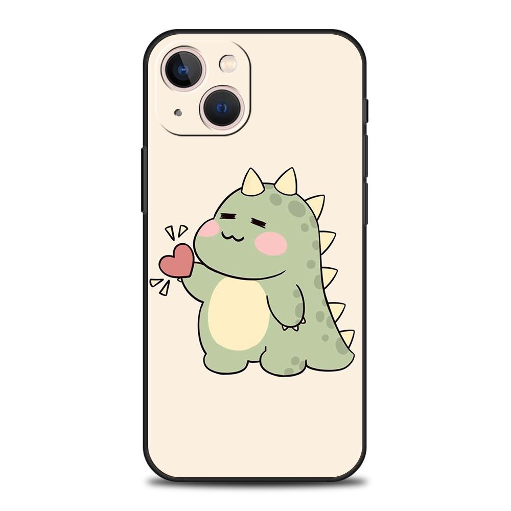 Funny Cute Cartoon Dinosaur Phone Case for iPhone 16 15 14 13 12 Pro Max 11 Pro Max 7 8 Plus XS XR Shockproof Silicon Soft Shell