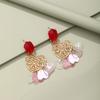 Heartshaped Elegant Alloy Earrings With Multilayer Tassels Women For