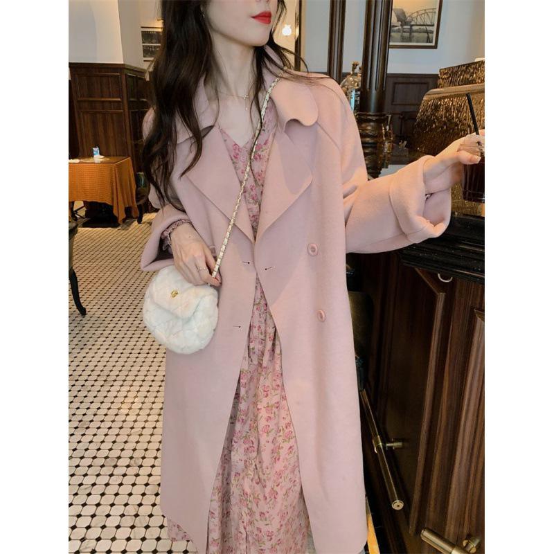 2025 Floral V-Neck Mid-Length Dress for Women: Spring & Autumn Rose Tea Break Design