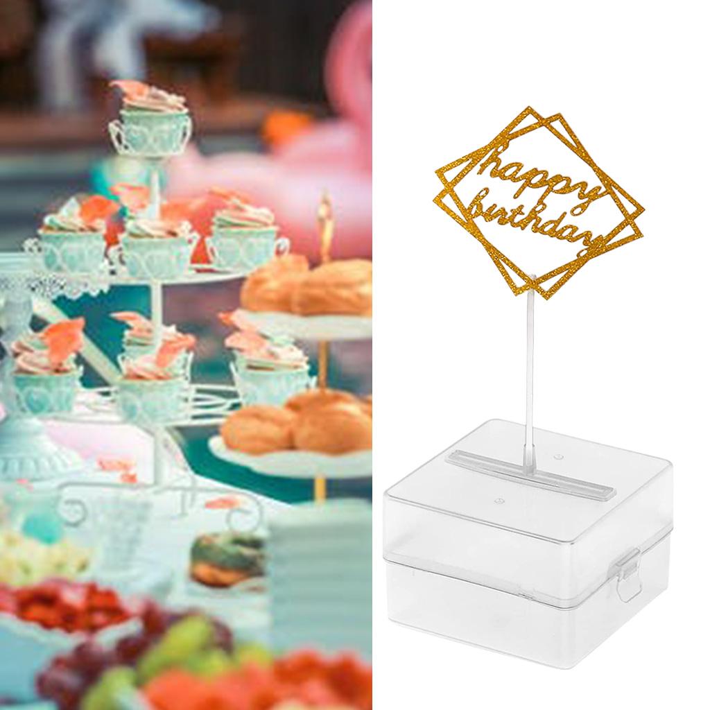 Torta Happy Birthday Cake Toppers Materiale Plastico Scatola Dispenser Torta Soldi