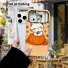 Phone Case: 2D Flat Design Suitable for iPhone 18 17 16 15 14 13 Pro Film Protective Case, Couple Style, Little Cat In a Pumpkin, Christmas and Hallow