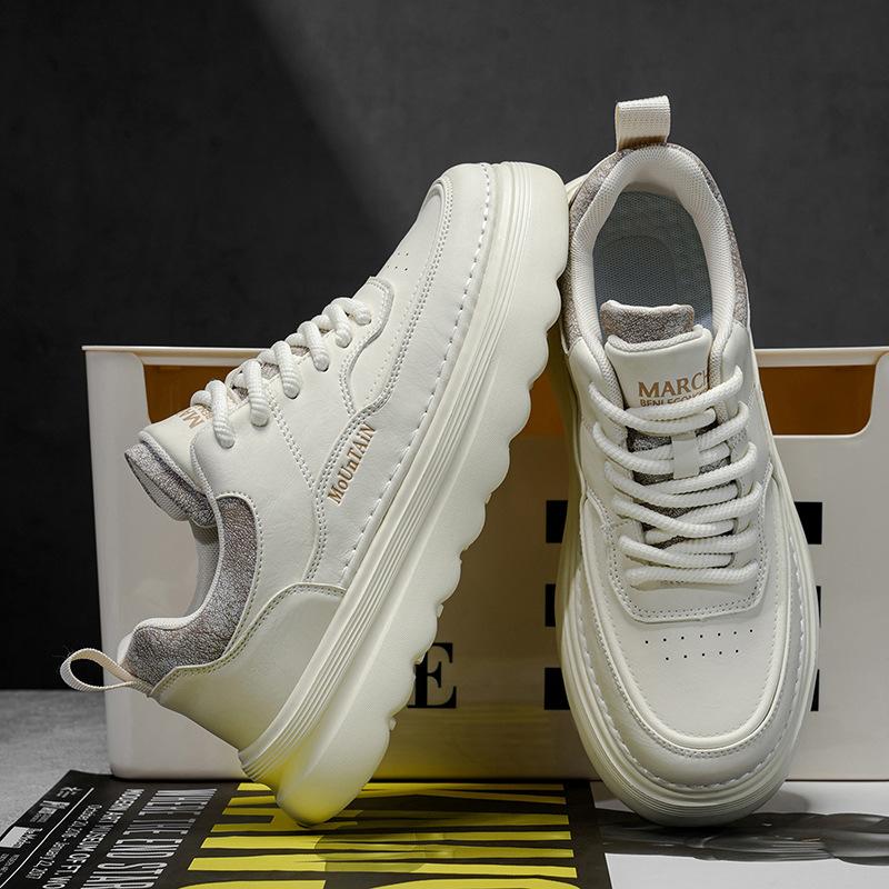 Lightweight and comfortable thick-soled leather high-quality shoes, sports and leisure inner heightening board shoes