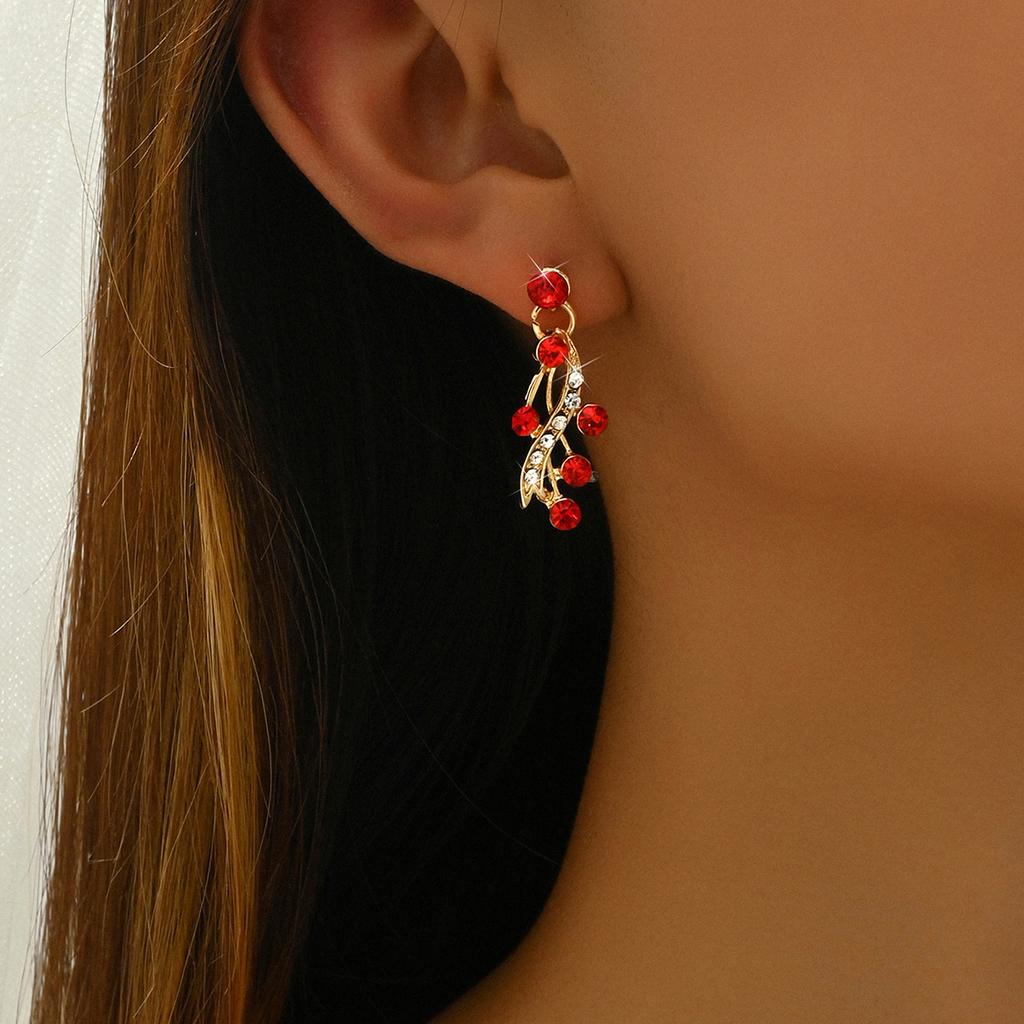 Bridal Rhinestone Crystal Necklace Earrings Set Women'S Prom Dress