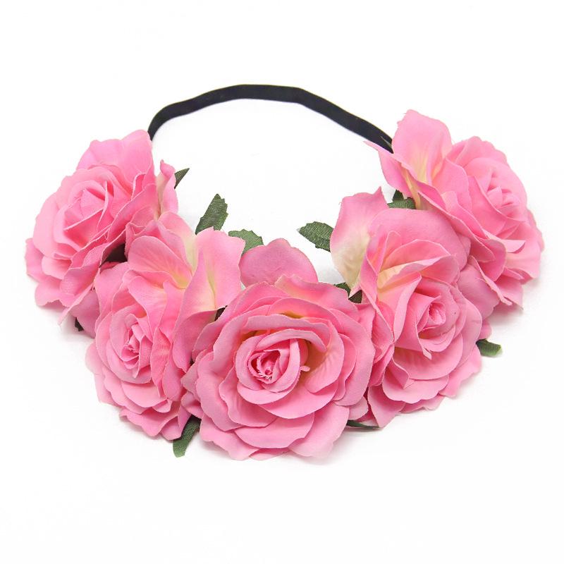 Europäisches & Amerikanisches Braut Urlaubs Rosen Girlande Stirnband für Weihnachten, Karneval, Maskenball