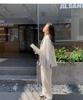 Women's Spring & Autumn Loose Fit Blazer and Wide-Leg Pants Set