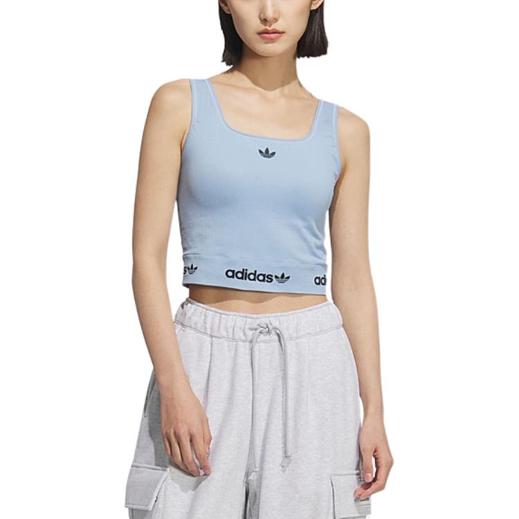 Adidas Originals SS25 Fashion Casual Sleeveless Sports Vest Women Tops Sky-Blue KB6422