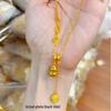 Golden Ruyi Gourd Necklace: Auspicious Fu Character Pendant Clavicle Chain - Perfect Gift for Girlfriend