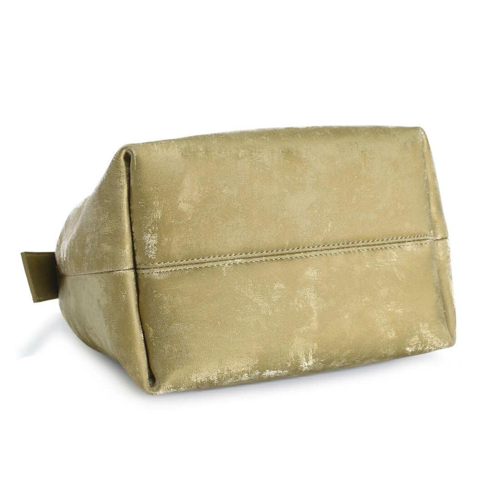 [Barcos] Silky Cowhide Leather 2-Way HandbagShoulder Bag, Small, Silver, Genuine Leather Bag with an Elegant Shine and Silky Feel