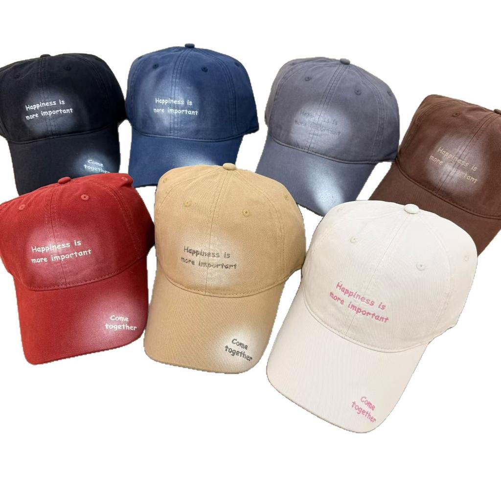 New Ins Style Baseball Cap Female Simple Letters Versatile Face Small Soft Top Sunshade Cap Male