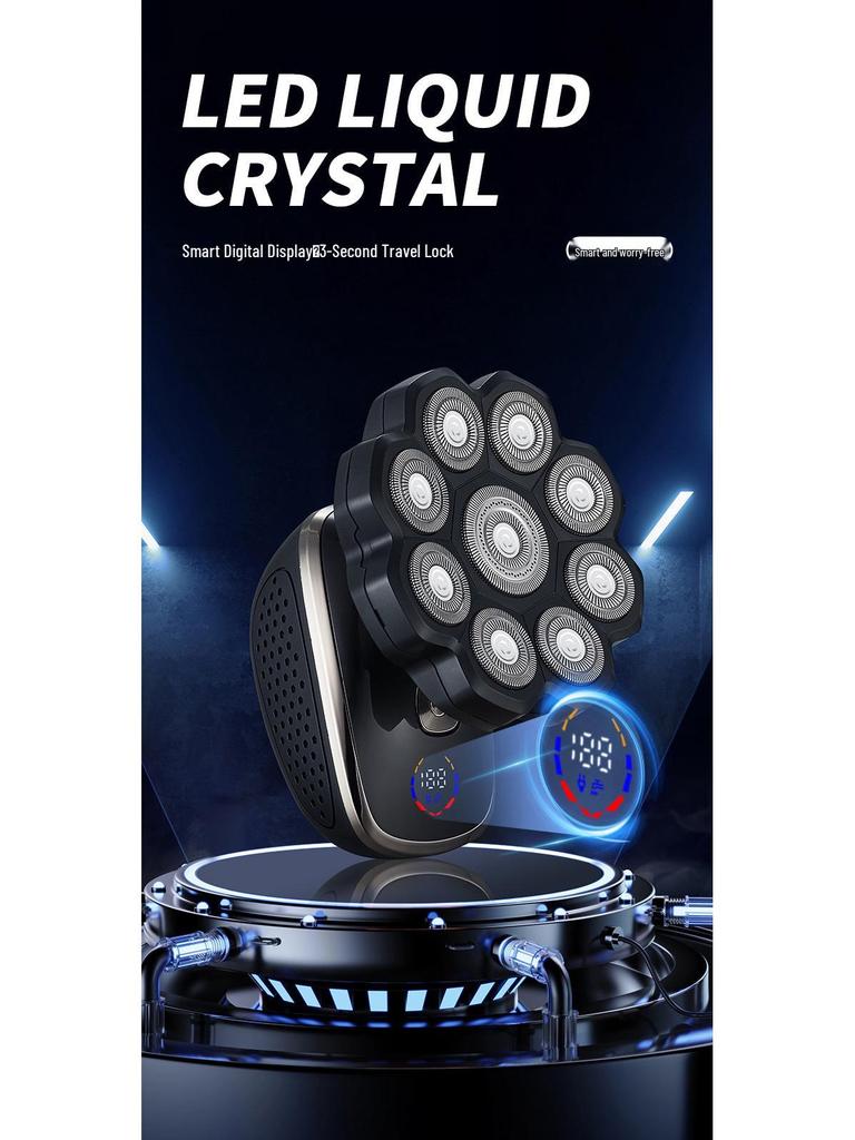 Five-in-One Magnetic Electric Razor: Bald Head Shaver, Hair Clipper, Whitening Nose Trimmer