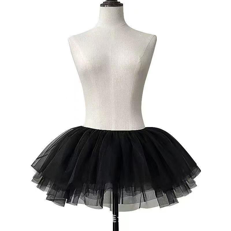 Sweet White Puffy Lace Ballet Skirt - Petite, High Waist, Elastic Waistband