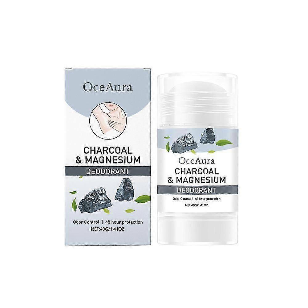 Holzkohle & Magnesium Deodorant - 48H Geruchskontrolle & Schweißmanagement, Natürlicher Achselschutz 40g