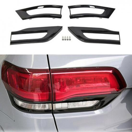 För Jeep Grand Cherokee 2014-20 Blanksvart Bakljus Lampa Skydd Dekor Utvändig