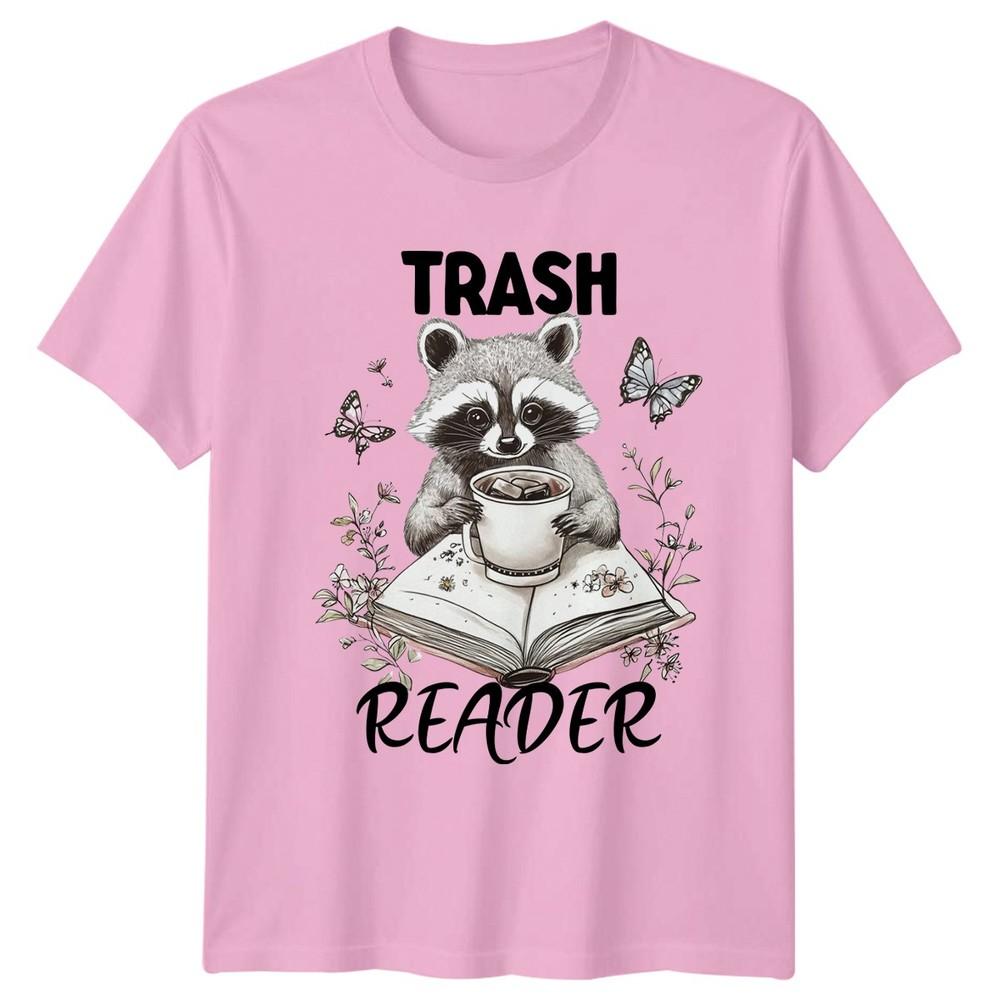 Trash Reader Unisexs TShirt Raccoon Book Lover Reading