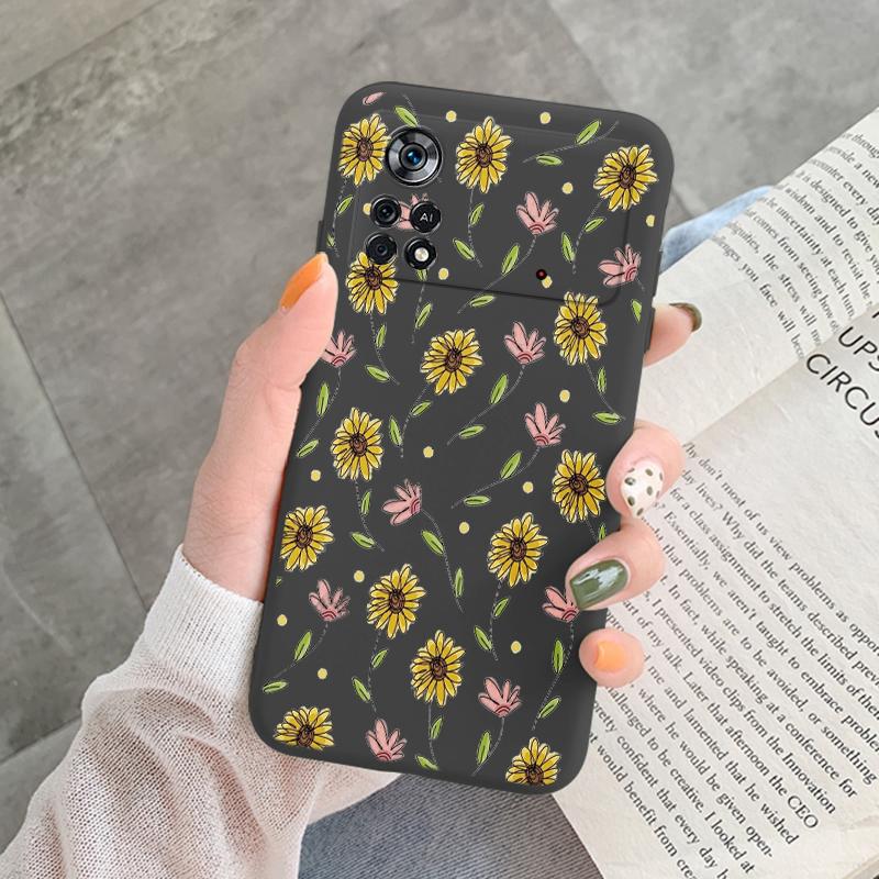 For Poco X4 Pro 5G M4Pro Cover Funda Vintage Flower Leave Protective Cover TPU Capa For Xiaomi Poco X4 Pocox4 X 4 M4 Pro Coque