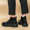Autumn and Winter British-style Men's Boots Brogue Carved High-top Casual Leather Shoes Men's Zipper Workwear Ankle Boots