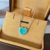 S925 Silver Heart Paraiba Necklace - Women's Layered Clavicle Chain Pendant