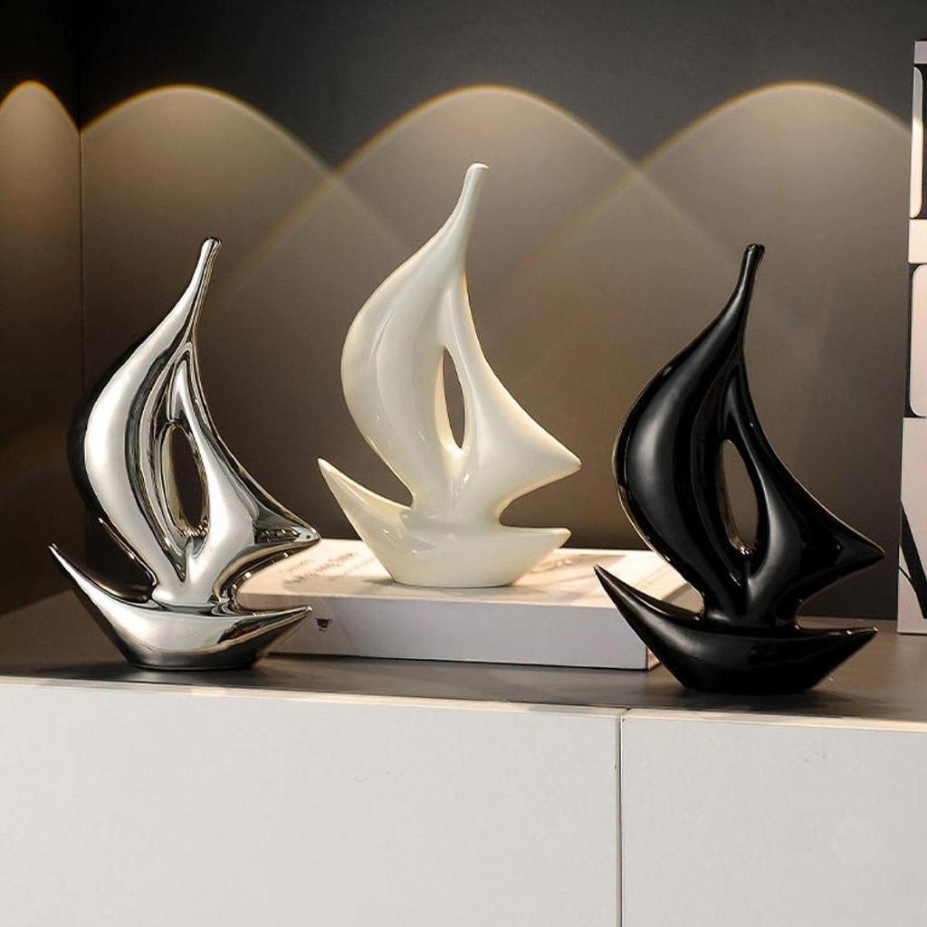 Sailing Boat Decor Modern Sculpture Decorative Birthday Gift Ship Statue,Sailboat Figurine
