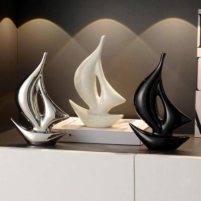 Zeilboot Decor Modern Sculptuur Decoratief Verjaardagscadeau Schip Standbeeld, Zeilboot Figuur