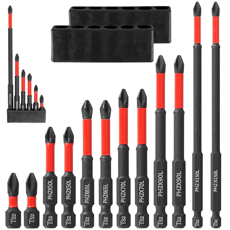 12Pcs High Hardness and Strong Magnetic Bits, D1 Anti-Slip Magnetic Drill Bits, 1/4inch Hex Shank Impact Cross Bit, Shock-Proof Impact Screw Driver