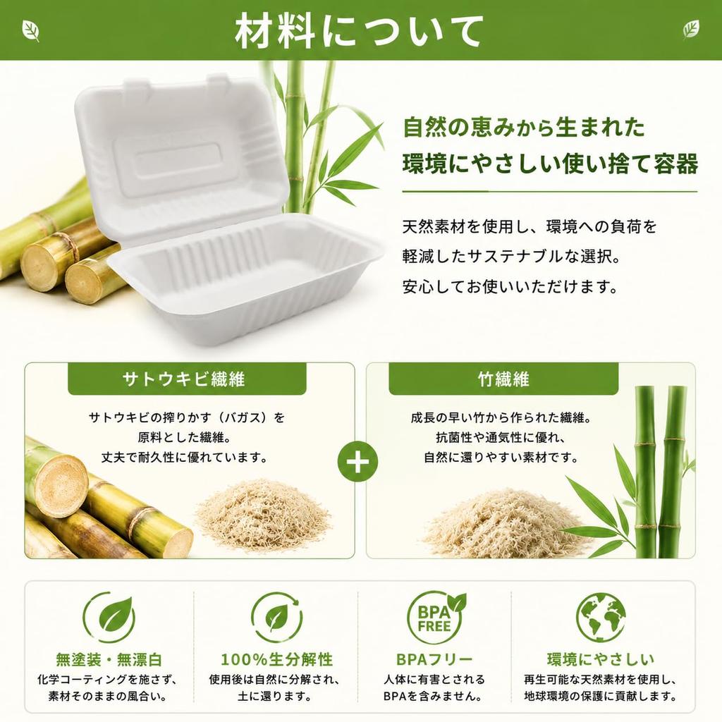 OasisSN Disposable Paper Paper 900ml Lunch Boxes Bagasse 68 Takeout Microwave Water and Oil 9x6 Commercial Food Takeaway Lunch X X X X BPA Free