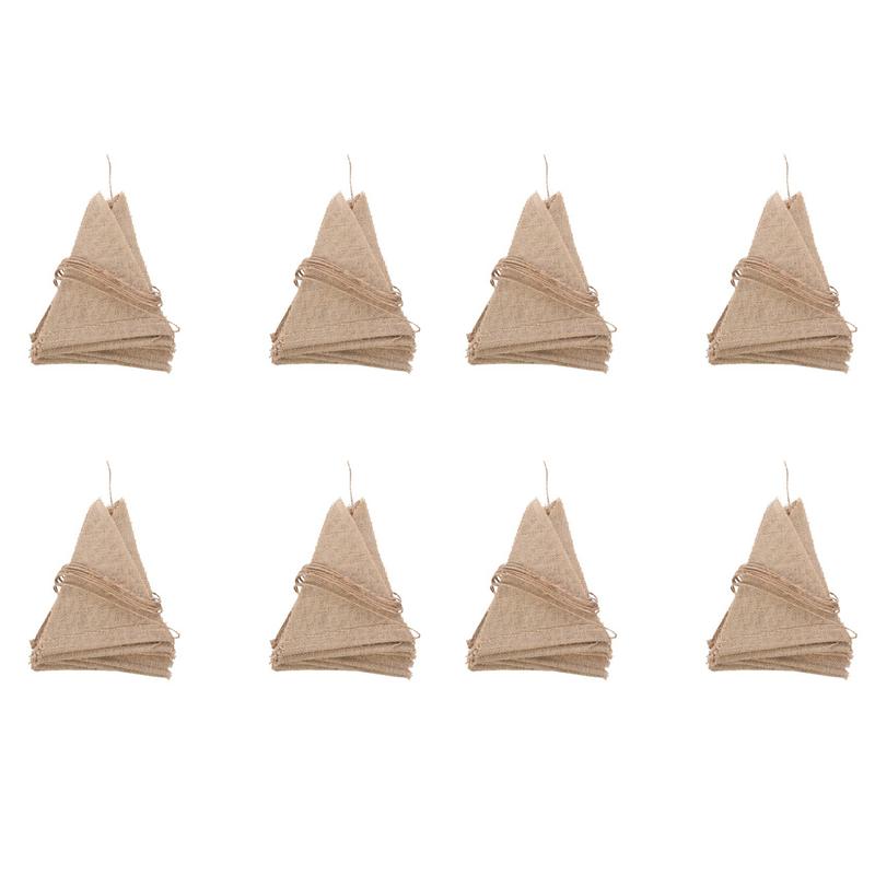 

ABJI-8Pcs 3.7M Rustic Jute Hessian Burlap Lace Bunting Shabby Chic Wedding Banner