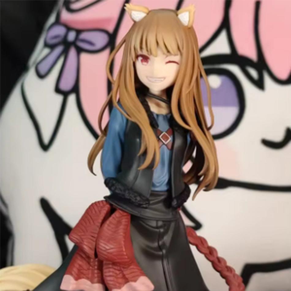 Aixlan Gewürz und Wolf Figur Holo Wink Wolfsschwanz Mädchen PVC Actionfigur Anime Geburtstagsgeschenk Sammlerfigur