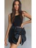 Shisanhang 2024 Summer Skirt: Exaggerated Bow, Crystal Accent, Slit Detail, Short Style