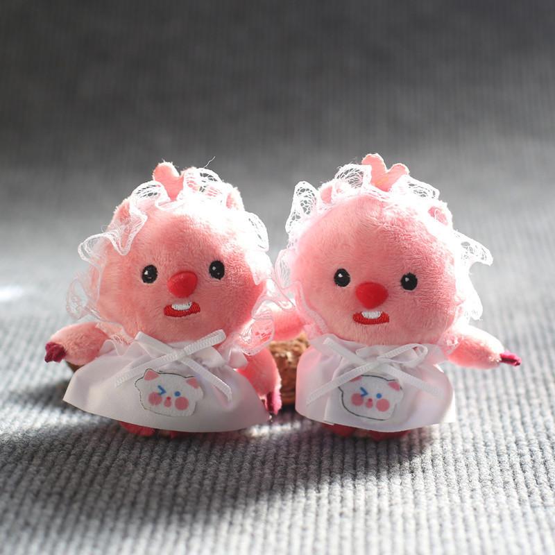 Charming Maid Squirrel Plush Keychain Soft Short Plush Stuffed Doll
