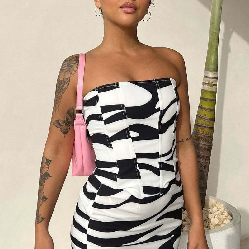 

Liangli Summer Fashion Elegant Best Selling Women s Clothes Fashion Fishbone Bra Vest Women s Short Top Skirt Women s Picture Color L