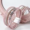 Damen geflochtenes Armband mehrlagig böhmisch Kunstlederseil Seestern Muschel Dekor Sicheres Verschluss Armband Handgelenk Accessoire