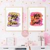 MTL HOE Girls' Room Art Prints - Positive Quotes Kids' Wall Art, Posters for Teen Girls' Bedroom, Nursery, Playroom (Set of 6, 8 X 10 In, Unframed)
