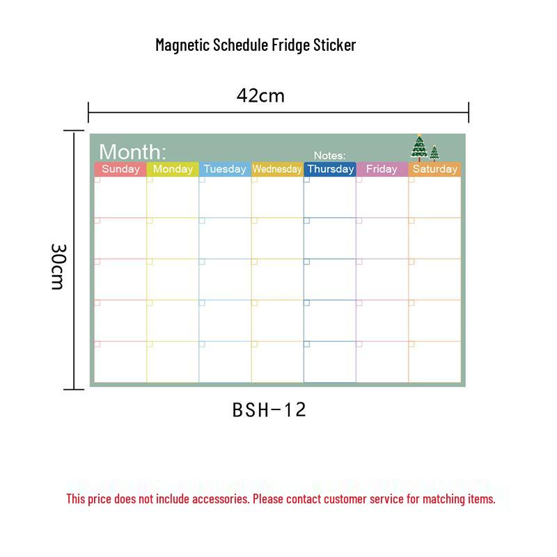 Adesivo Personalizzato Lavabile Magnetico in Acrilico per Calendario da Frigorifero.