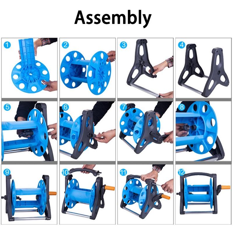 Garden Portable Water Hose Reel Holder 25M Hose Reel Watering Hose Pipe Clip For Household Irrigation Tool and Wash car blue