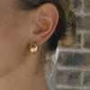 Light luxury high-end ear buckle hemisphere hollow stud earrings jewelry