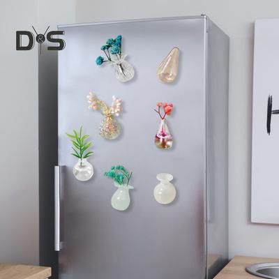 Mini-Glasvase, Kühlschrankmagnet, für Zuhause, Büro, Küche, Spind, Kühlschrank, 3D-Miniatur-Blumenvase, magnetische Dekoration, Ornament