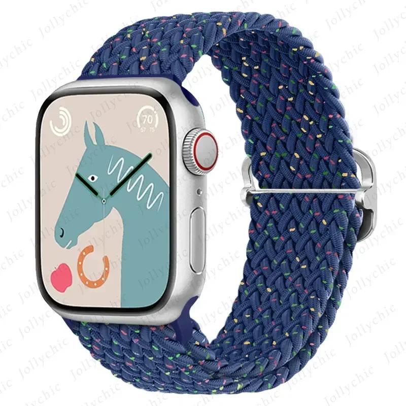 Braided Solo Loop For Apple Watch Ultra Band 40mm 44mm 41mm 38mm 49mm 45mm Elastic Nylon Bracelet iWatch Series 9 8 7 3 Se Strap