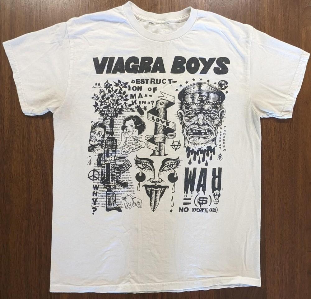 Новый! Хлопковая футболка унисекс группы Viagra Boys, размер от S до 5XL, футболка унисекс S
