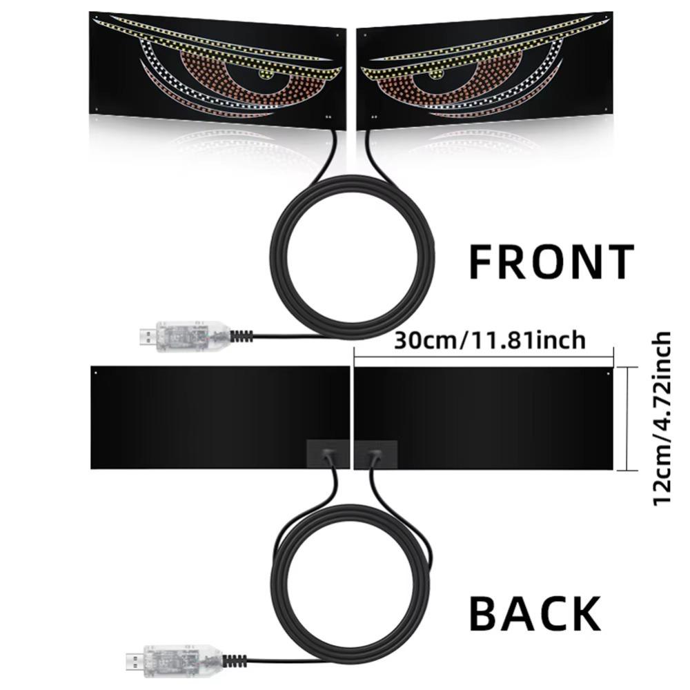 LED Display Truck Devil Eyes Light Multi-Mode LED Windshield Display Pixel Panel Lamp  Car Decor