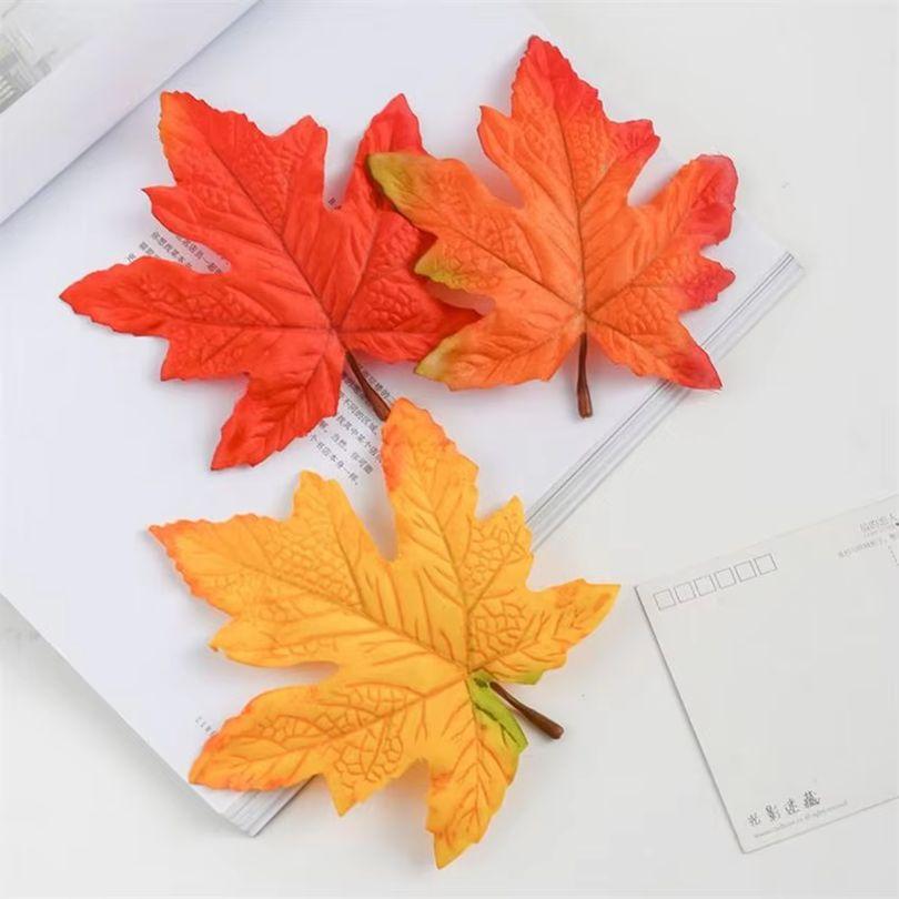 High Quality Maple Leaves Halloween Festival Party Decor Autumn Home Wall Ornaments Stage Wedding Scrapbooking Artificial Plants