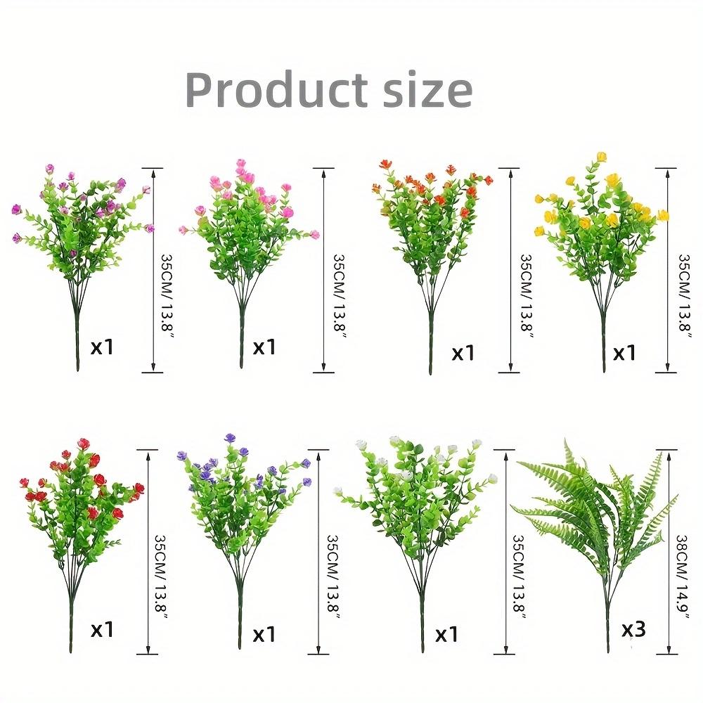 

10pcs Artificial Flower, Outdoor UV Resistant Outdoors Fake Plant, Faux Plastic Flower - Outside Home Window Decoration