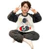 Kinder Flanell Pyjama Set Jungen Mädchen Warm Langarm Oberteil Und Hose Nachtwäsche Winter Haus Nachtwäsche