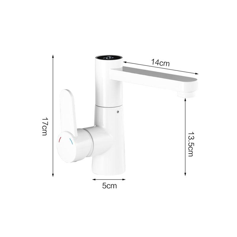 White/Black/Chrome Bathroom Basin Faucet Brass Smart Digital Display Washbasin Faucet LED Display Temperature Table Mix Tap