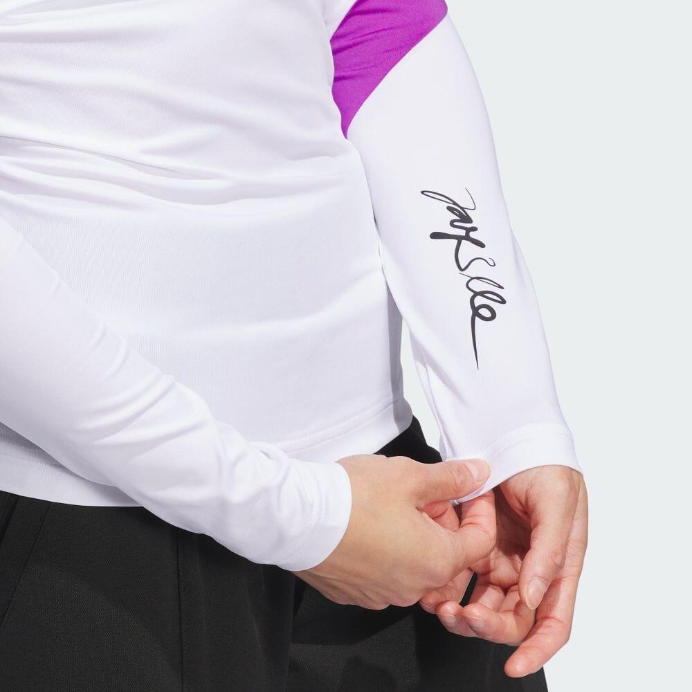 Adidas Jay3lle Striped Slim Fit Long Sleeve T-Shirt Women Tops White IT0872