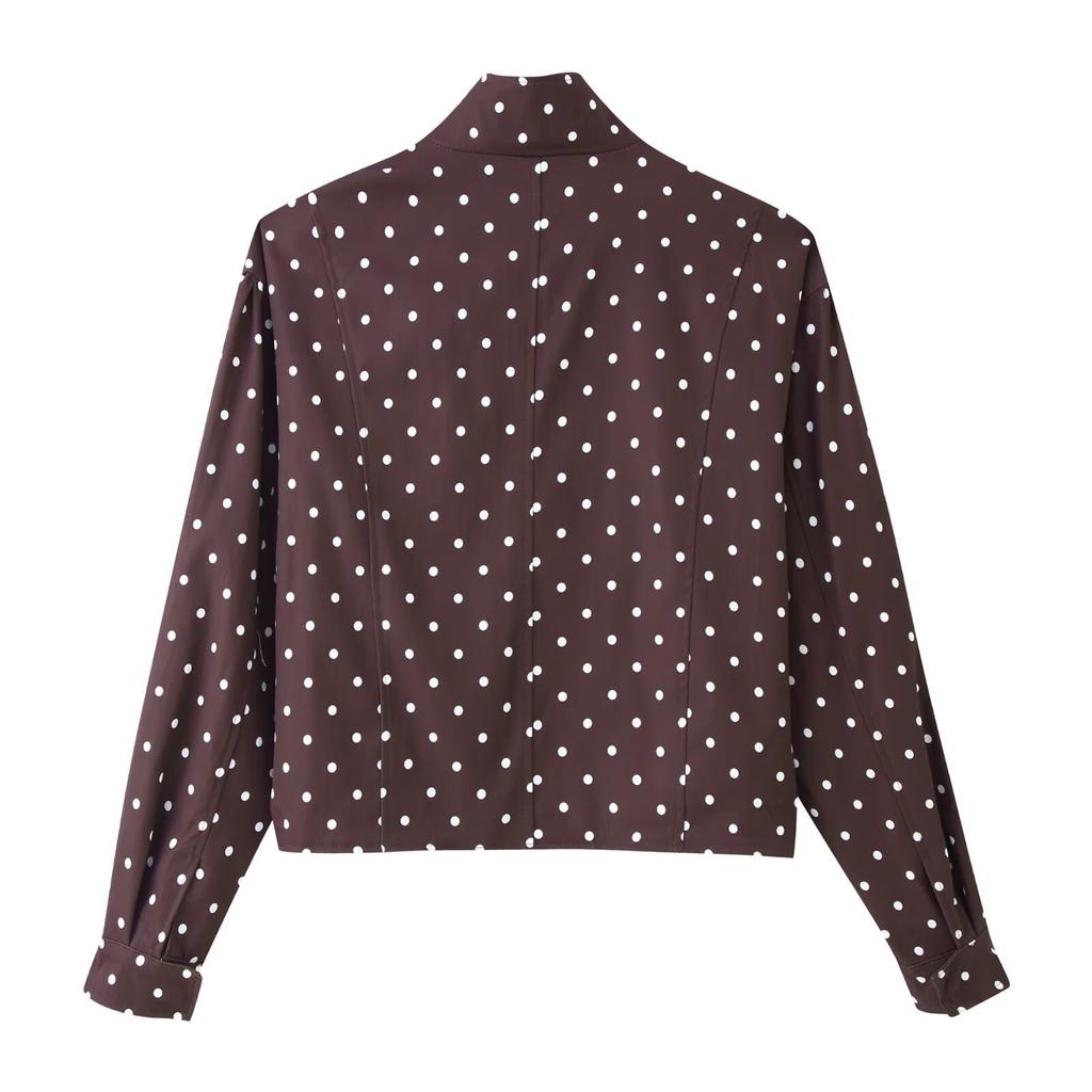 206 Spring New Product European and American Cross-border Women's Clothing Street Fashion Polka Dot Jacket Long Sleeve Short Jacket w017 295