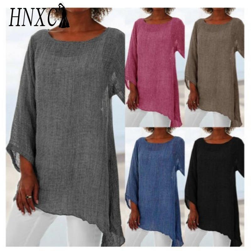 

HNXC Women s Fashion Casual Solid Color Print O Neck Blouses & Shirts XXXXXL хакі